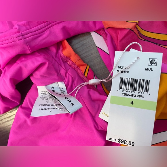 Trina Turk Woman’s Bikini Bandeau Top Size 6 Vivid Vista NWT Strapless - Picture 7 of 7